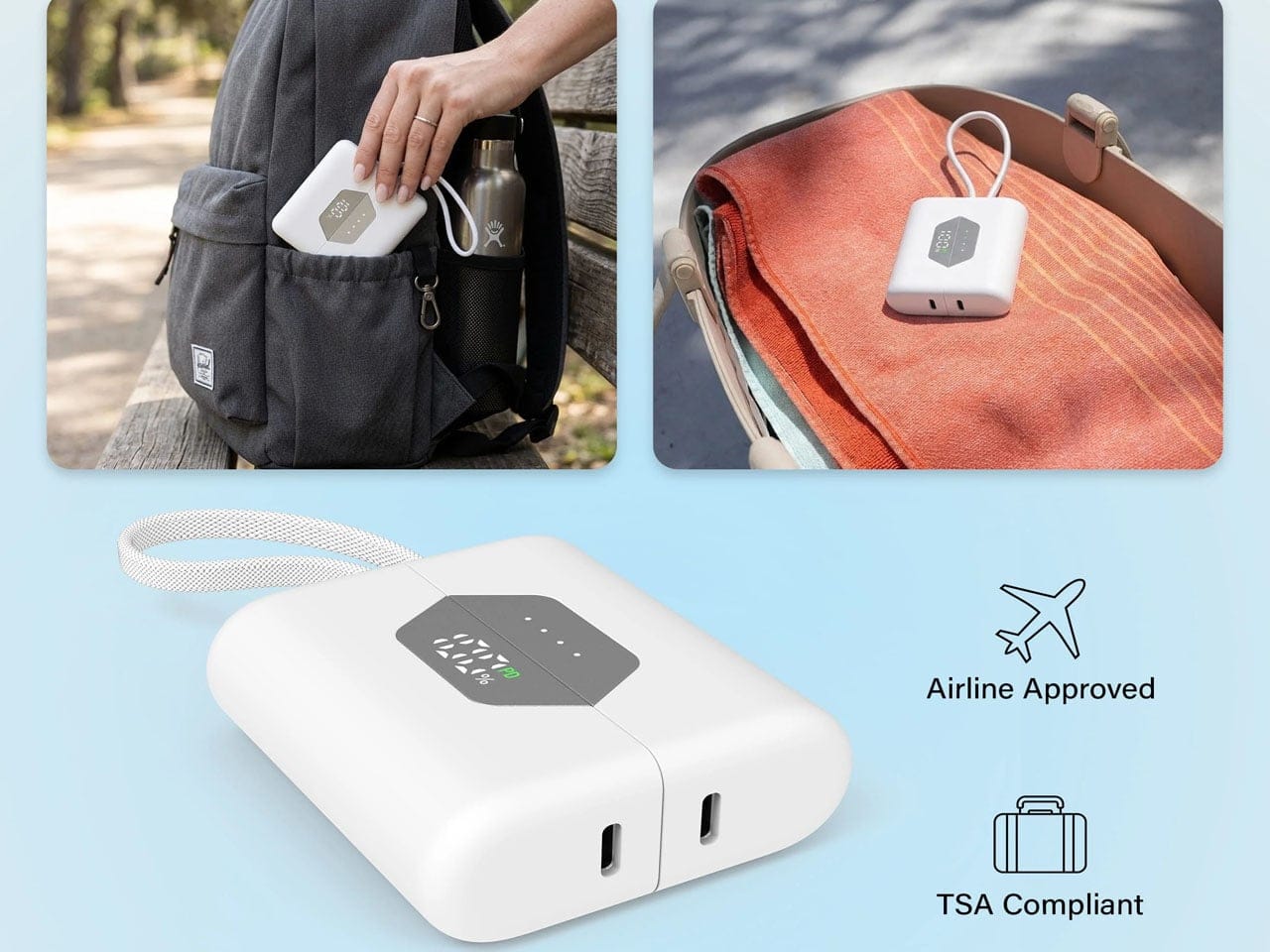 Nimble SharePower split magnetic power bank in translucent blue Liquid Crystal Edition